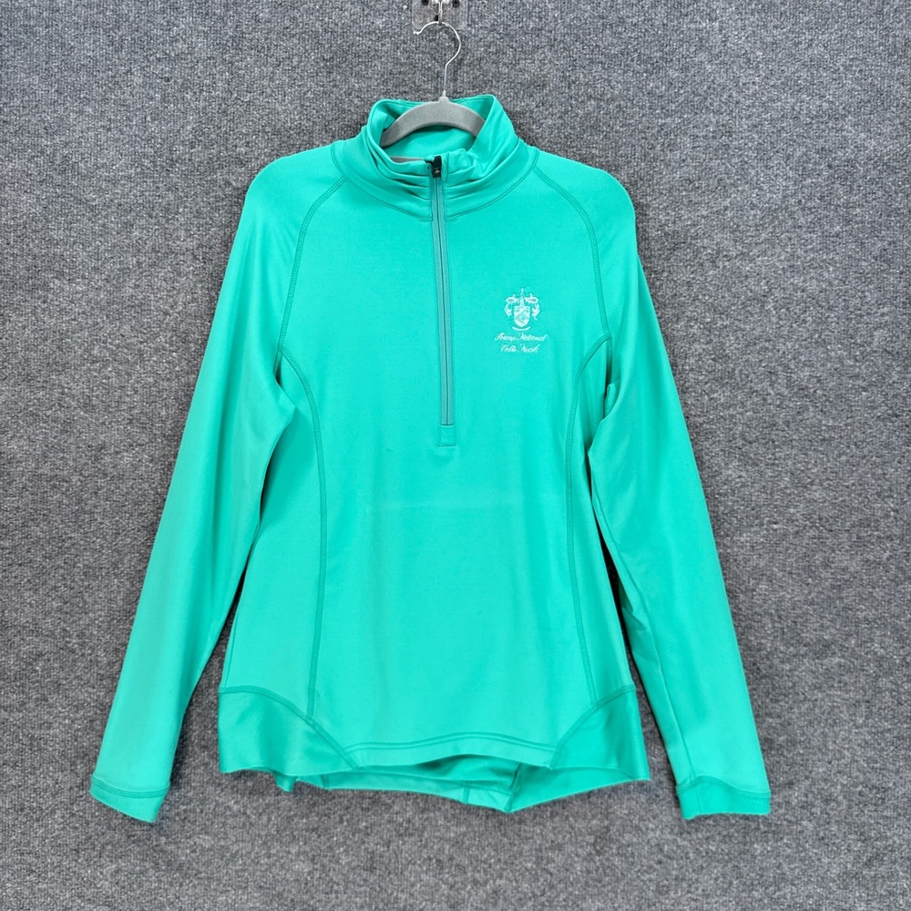 Peter Millar 1/4 Zip Pullover Womens Large Green Trump National Golf Performance